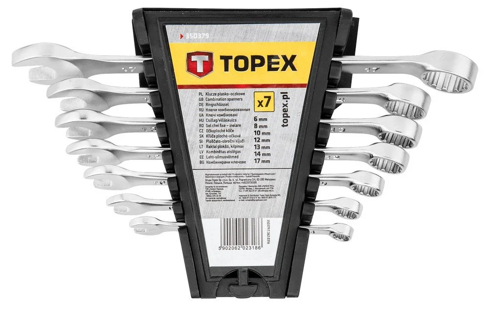 TOPEX Blocknyckelset 6 - 17 Mm, 7 Delar