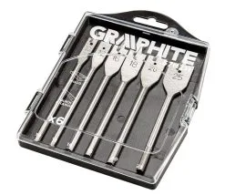 Platt Träborr 10-25 Mm, 6 Delar - GRAPHITE