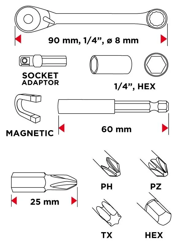 Graphite Bitssats, 24 Delar - Bild 2