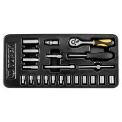 TOPEX Hylssats 1/4", 21 Delar