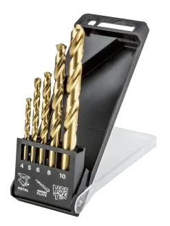 Graphite Borrsats HSS-TiN, 4 - 10 Mm, 5 Delar