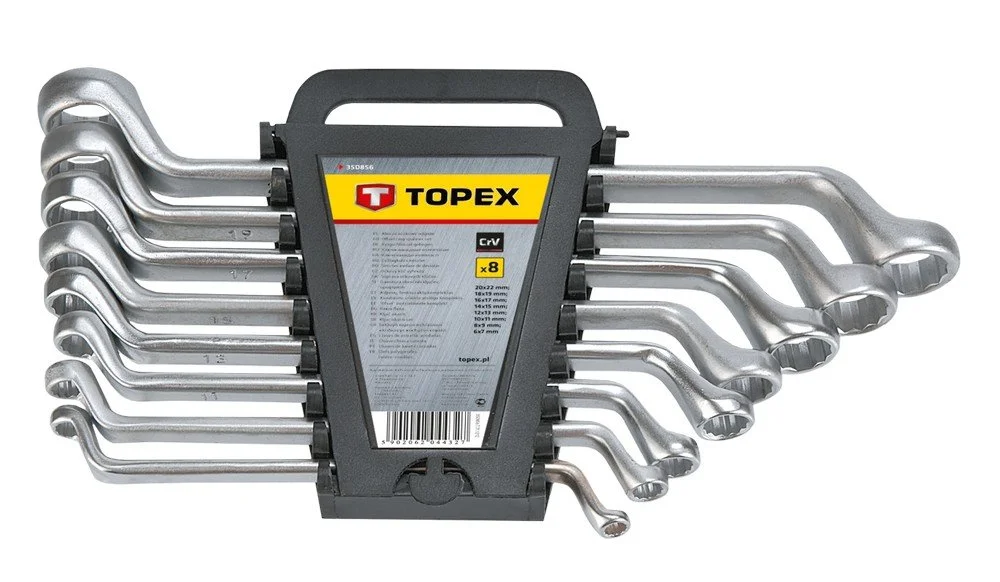 TOPEX Ringnyckelset 6 - 22 Mm, 8 Delar
