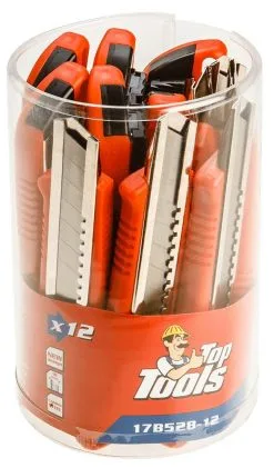 TOP TOOLS Brytbladskniv, 18 Mm - 12 Stycken