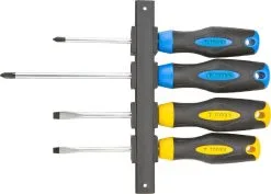 TOPEX Skruvmejselsats, 4 Delar (gul & Blå)