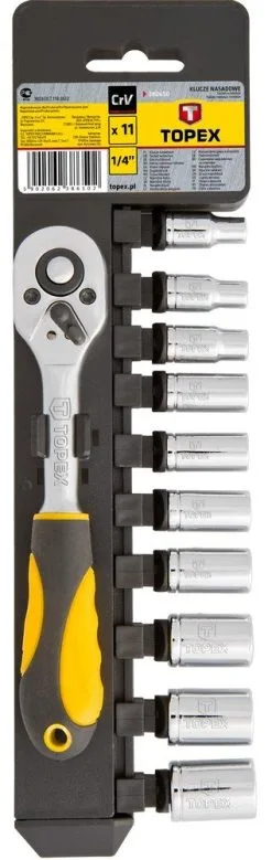 TOPEX Hylsset 1/4", 11 Delar