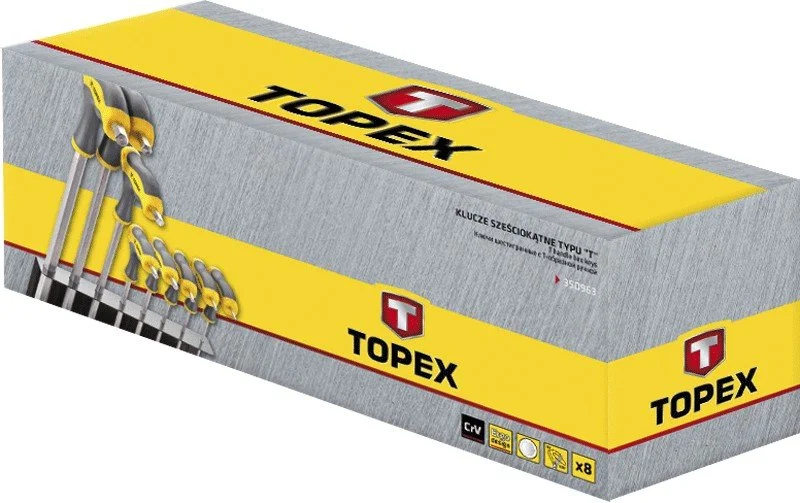 TOPEX Insexnyckelset Med T-handtag 2 - 10 Mm, 8 Delar - Bild 2
